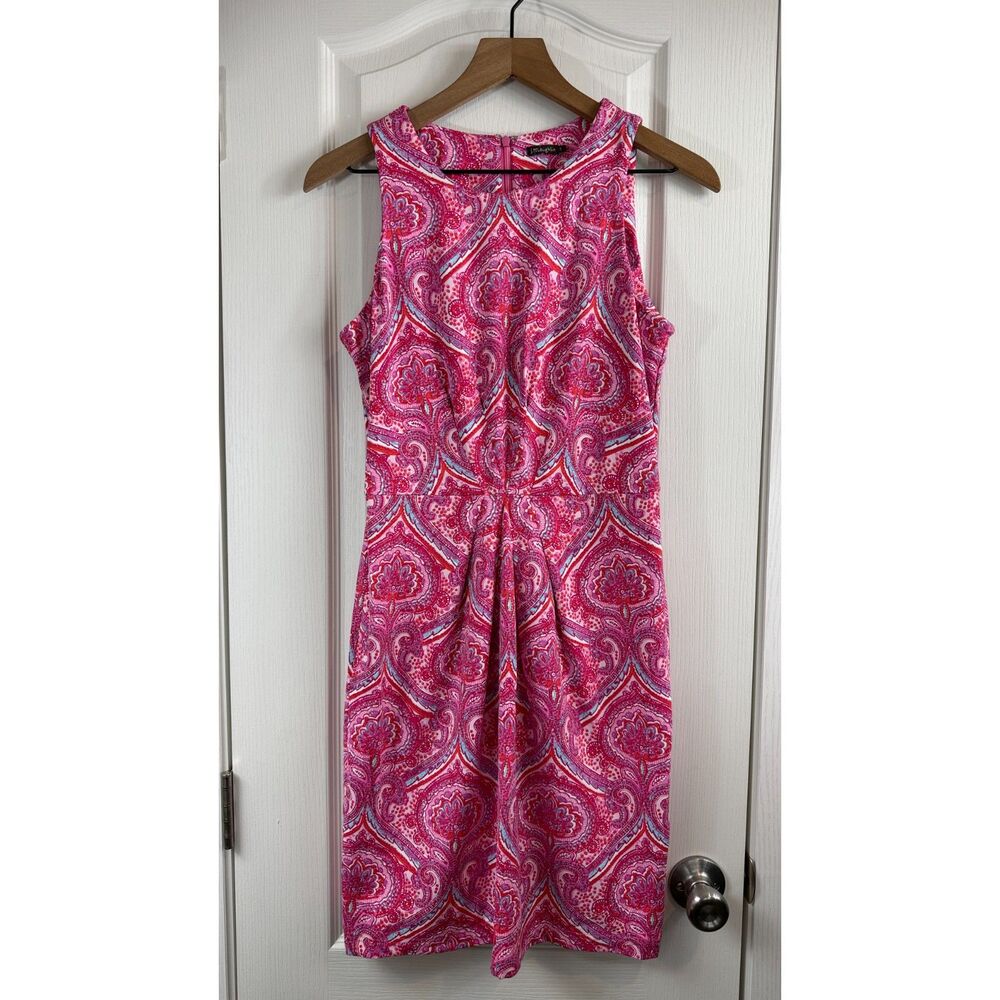 J. McLaughlin Womens Small Pink Paisley Sleeveless Knee Length Dress